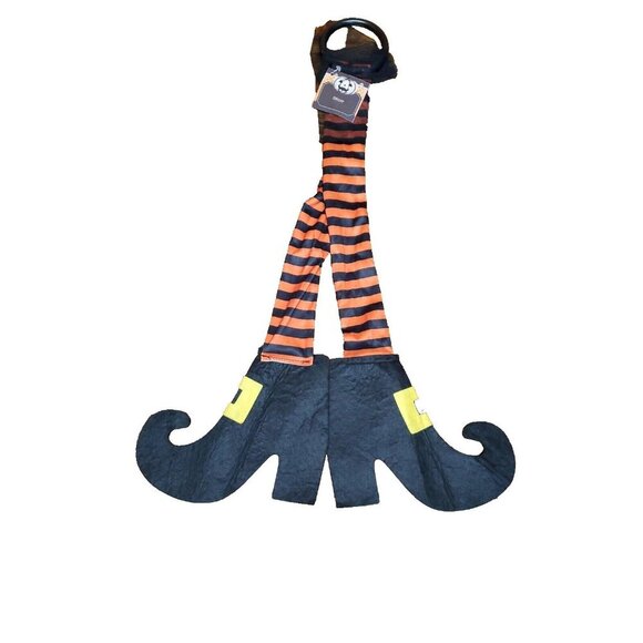 Witch Legs Feet Door Hanger Halloween Decoration Tulle Decor - Picture 2 of 3